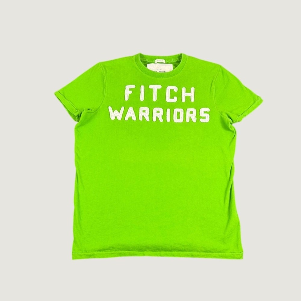 Abercrombie & Fitch Warriors Muscle Fit T-Shirt Lime Green Mens Large Graphic